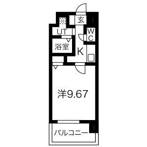 NONAMI RISE(1K/10階)の間取り写真