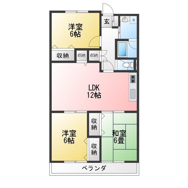 古舎TSUKAMA(3LDK/2階)の間取り写真