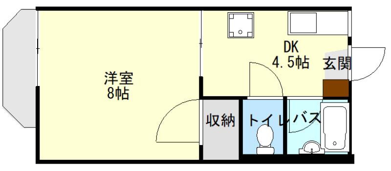 RICH弐番館(1K/2階)の間取り写真