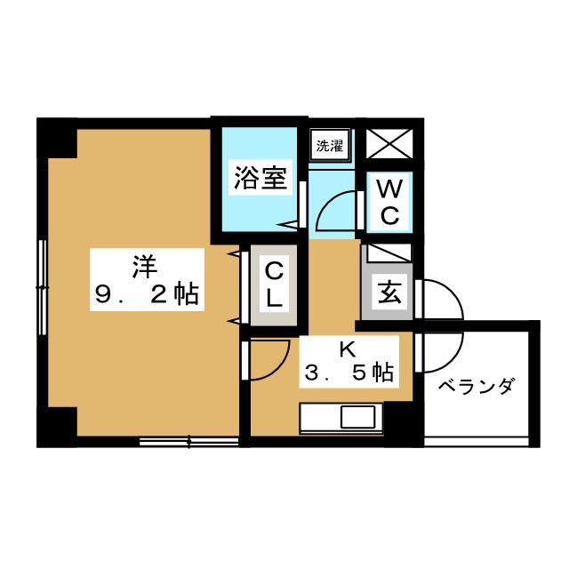 リナリア(1K/2階)の間取り写真