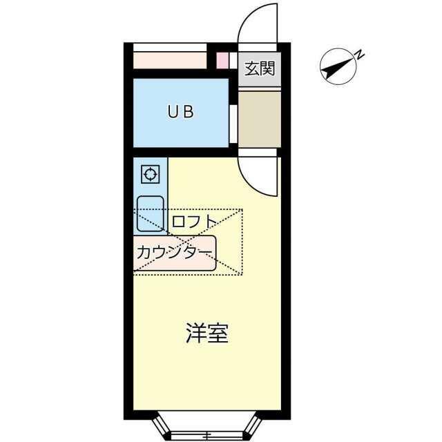 ベルピア鎌倉第7(1K/1階)の間取り写真