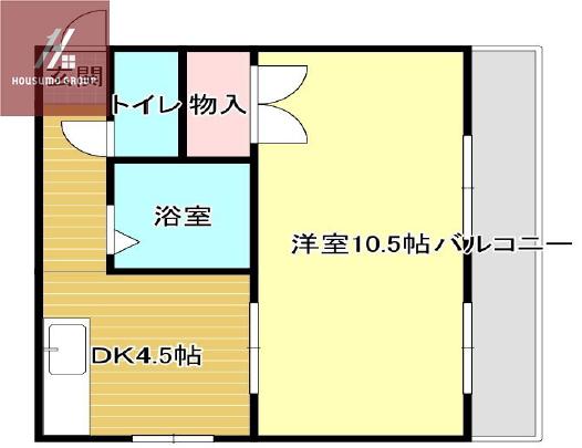 エクセルマンション桃谷(1DK/4階)の間取り写真