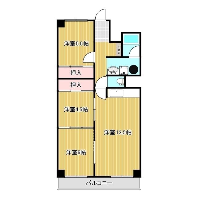 サンシティトキワ(3LDK/4階)の間取り写真