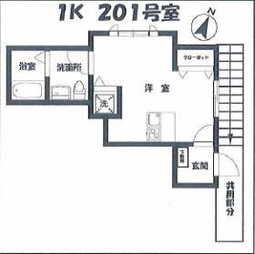 シティーカーブ(1K/2階)の間取り写真