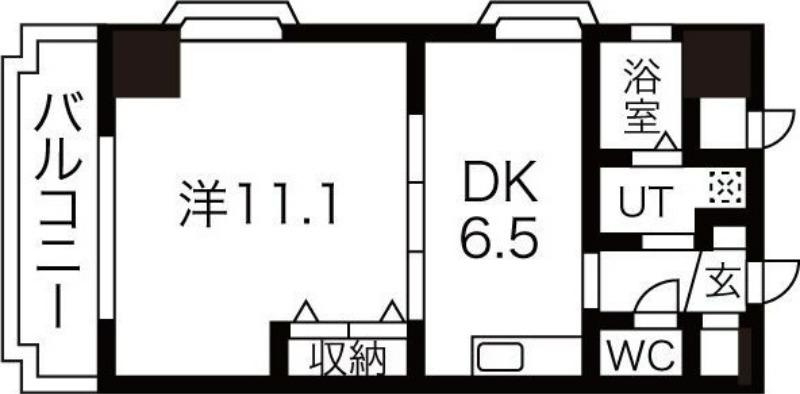 フローラル泉(1DK/2階)の間取り写真