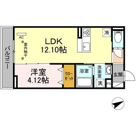 アーリントンハイツ矢部(1LDK/2階)の間取り写真