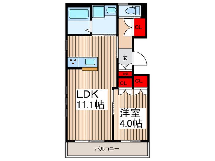 サンヴェルデ浦和II(1LDK/3階)の間取り写真