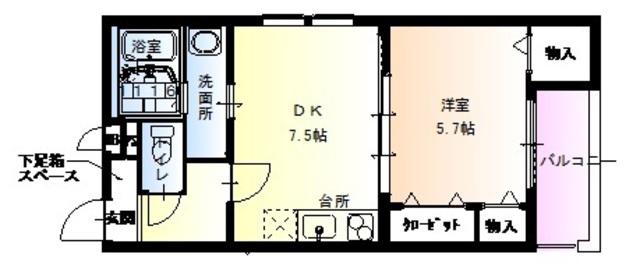 フジパレス守口II番館(1DK/1階)の間取り写真