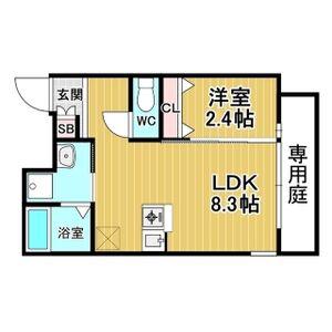 リアコート関大前II(1LDK/3階)の間取り写真