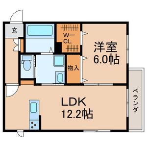 プラスリンガーデン(1LDK/2階)の間取り写真