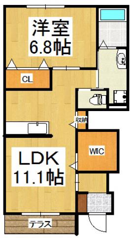 アドヴァンスIV(1LDK/1階)の間取り写真