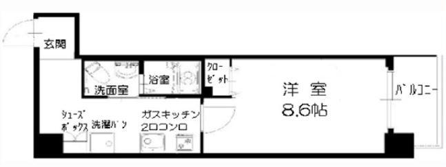 JINO新町(1K/9階)の間取り写真