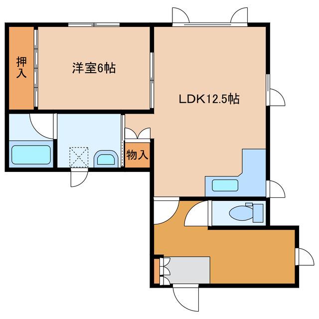 レジェンド北斗V(1LDK/2階)の間取り写真