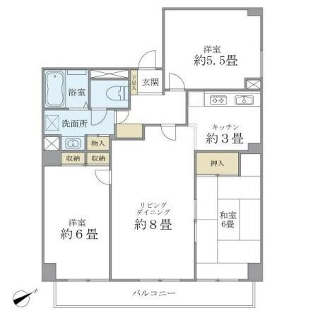 シティハイツ根津(3LDK/10階)の間取り写真