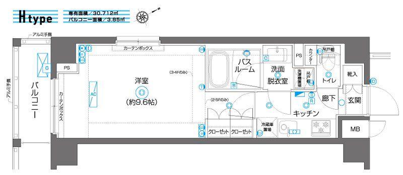 ZOOM上板橋(1K/5階)の間取り写真