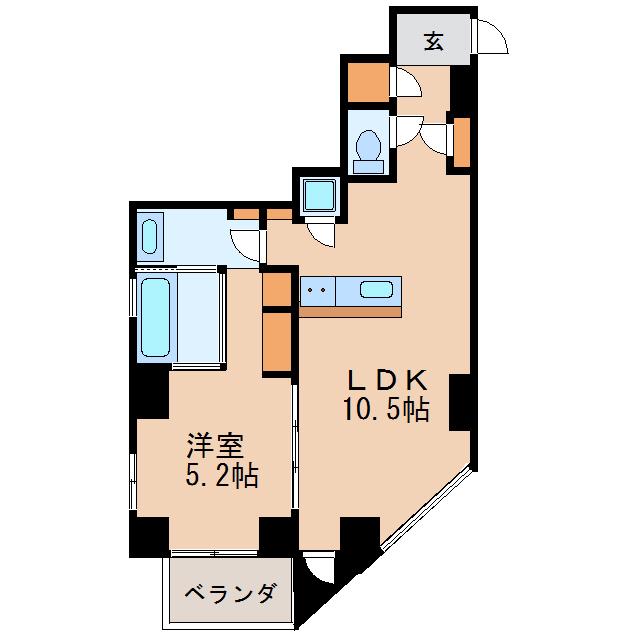 SK BUILDING-501(1LDK/5階)の間取り写真