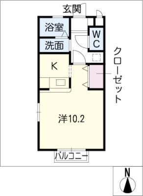 BONHEUR.T(ワンルーム/1階)の間取り写真