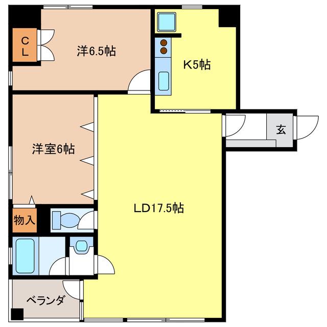 さくらタワー長良(2LDK/3階)の間取り写真