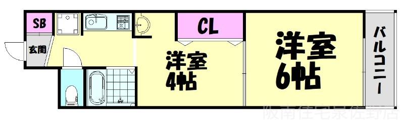 ERIOTOGURI-NII(2K/3階)の間取り写真