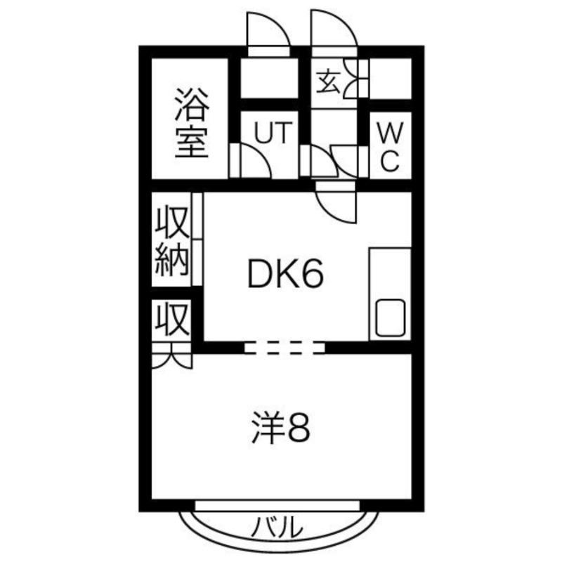 MAJESTIC水車町(1DK/4階)の間取り写真