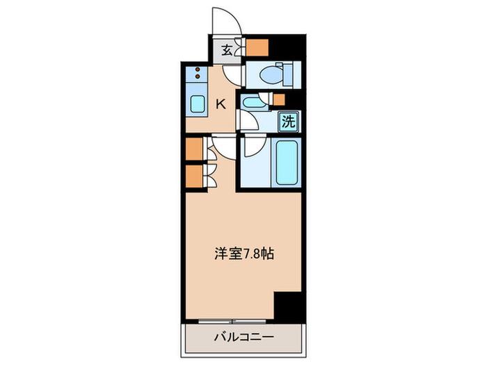 レジディア目黒IV(1K/1階)の間取り写真