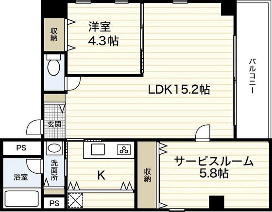 87G YOSHIJIMA AVE(1SLDK/5階)の間取り写真