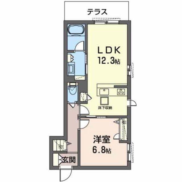 SHAMAISON CRANE(1LDK/1階)の間取り写真