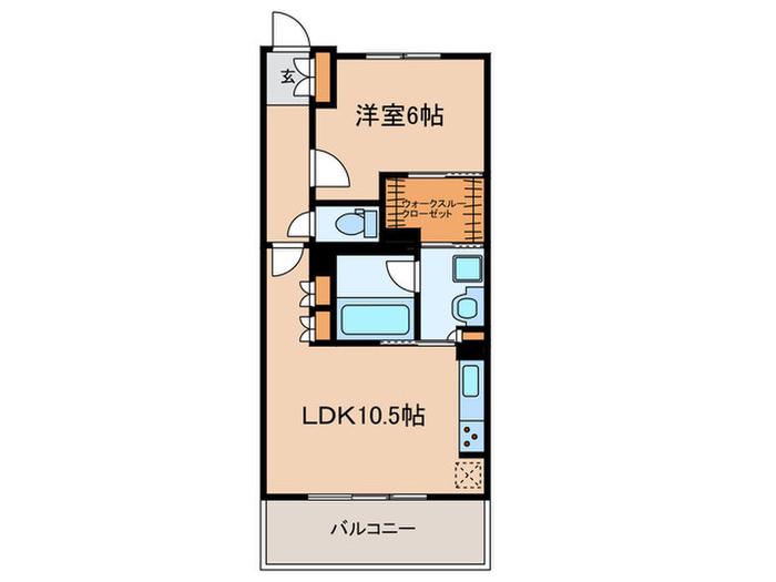 藤和シティホームズ新丸子(1LDK/10階)の間取り写真
