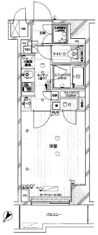 ルーブル王子本町(1K/2階)の間取り写真