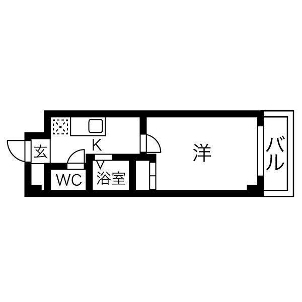パークハウスナンバ(1K/7階)の間取り写真