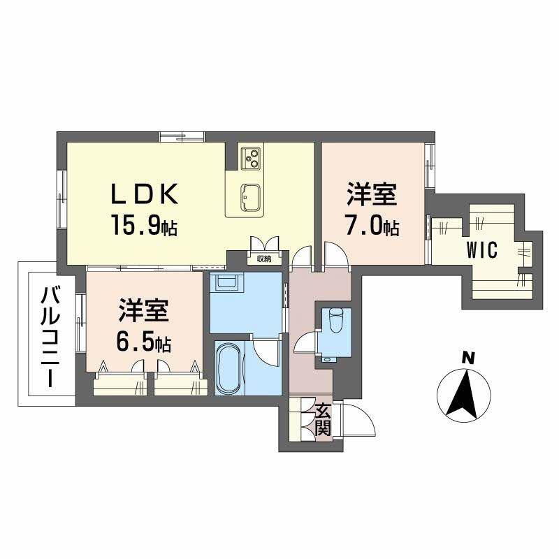 ザ・シグマ上杉(2LDK/3階)の間取り写真