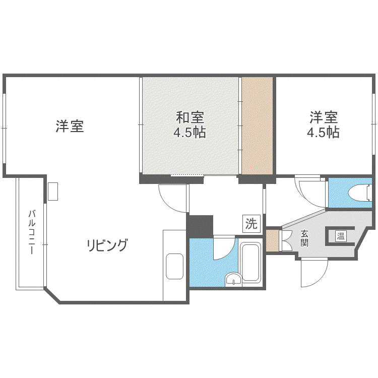 第12松井ビル(2LDK/3階)の間取り写真
