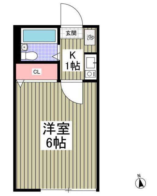 NKハイム元郷(1K/1階)の間取り写真