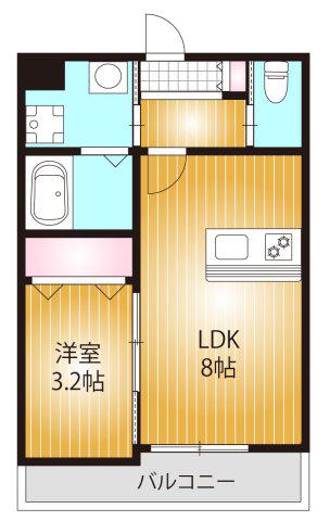 AQUE23(1LDK/3階)の間取り写真