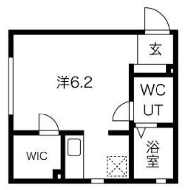 ガーデン弘明寺(ワンルーム/1階)の間取り写真