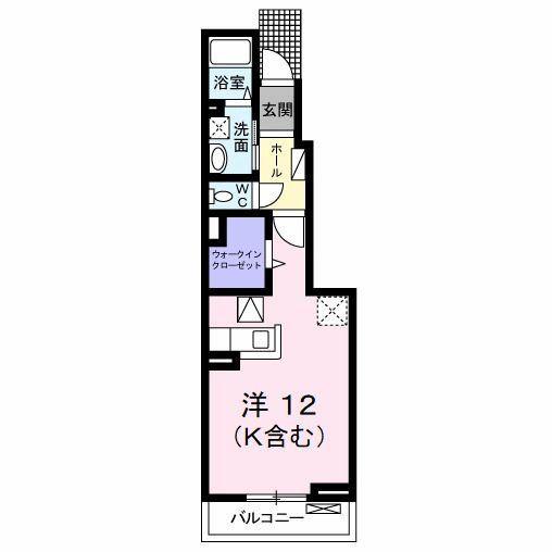 フレッシュリーB(ワンルーム/1階)の間取り写真