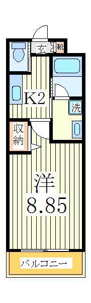 ライフ我孫子(1K/6階)の間取り写真
