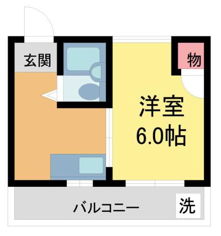 メゾン笠屋町(1DK/4階)の間取り写真