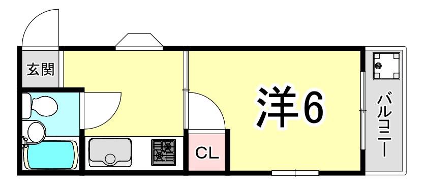 メゾン笠屋町(1DK/2階)の間取り写真