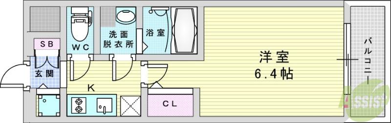 エスリード新大阪ラヴァーグ(1K/9階)の間取り写真