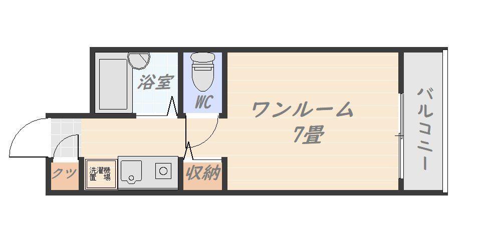 リバティー高麗(ワンルーム/4階)の間取り写真