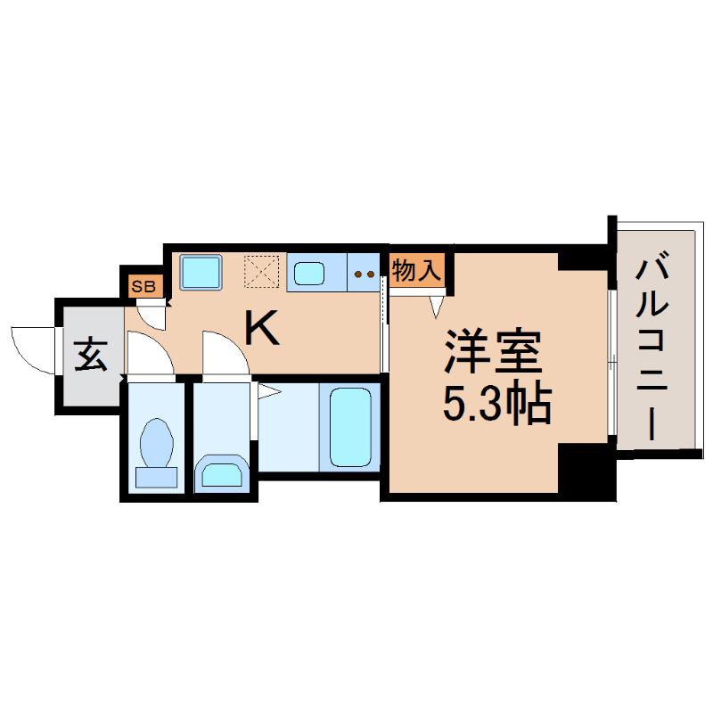 フォーリアライズ昭和南通I(1K/6階)の間取り写真