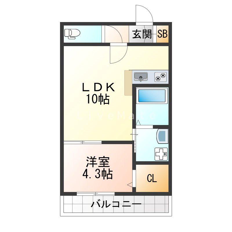 フォルモント須磨(1LDK/2階)の間取り写真