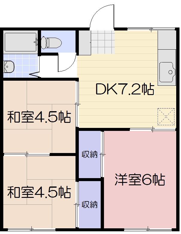 グリーンコーポ A棟(3DK/2階)の間取り写真