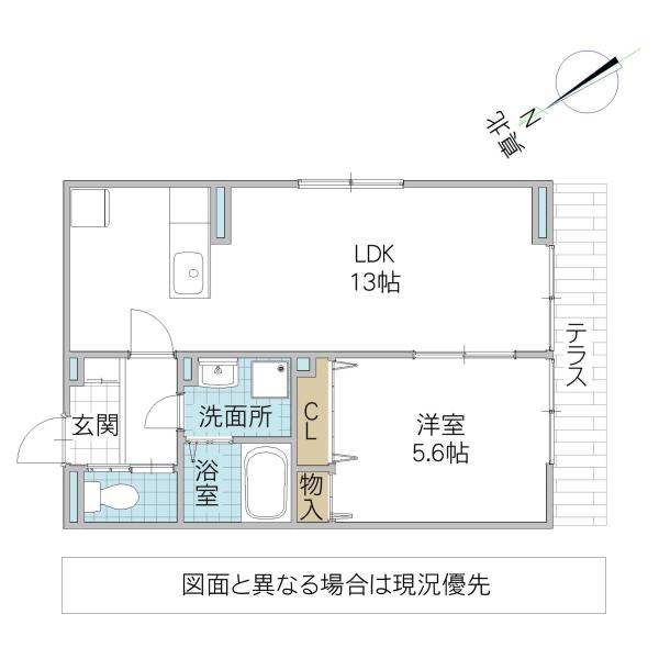 D-INVEST栄町(1LDK/1階)の間取り写真