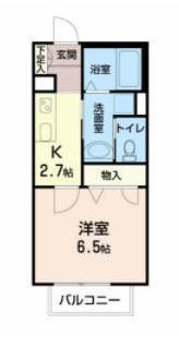 シャーメゾン パール(1K/1階)の間取り写真