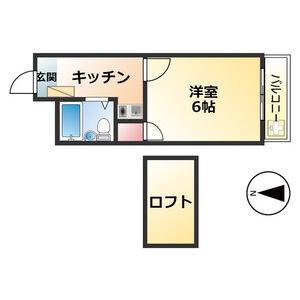 GBCレジデンス(1K/2階)の間取り写真