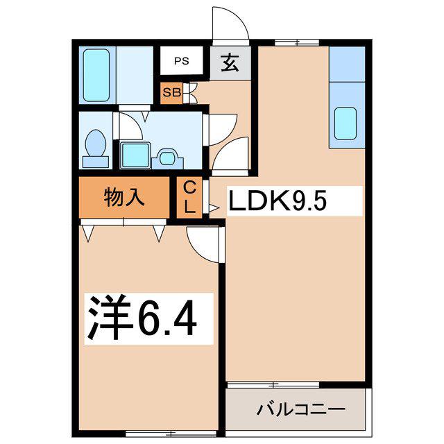 リバーサイド向町(1LDK/2階)の間取り写真