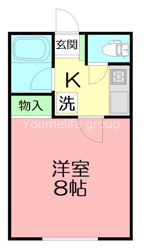 ACCESS真土(1K/2階)の間取り写真