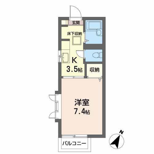 コーポエミネンス(1K/1階)の間取り写真